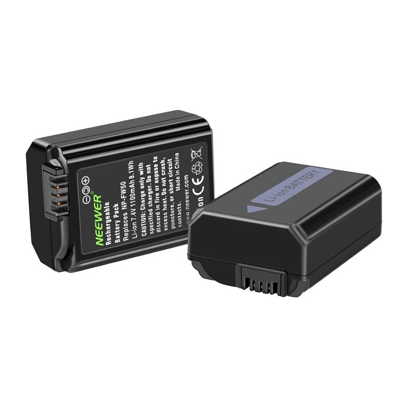 Set of 2 Sony replacement batteries and a NEEWER NP-FW50 charger