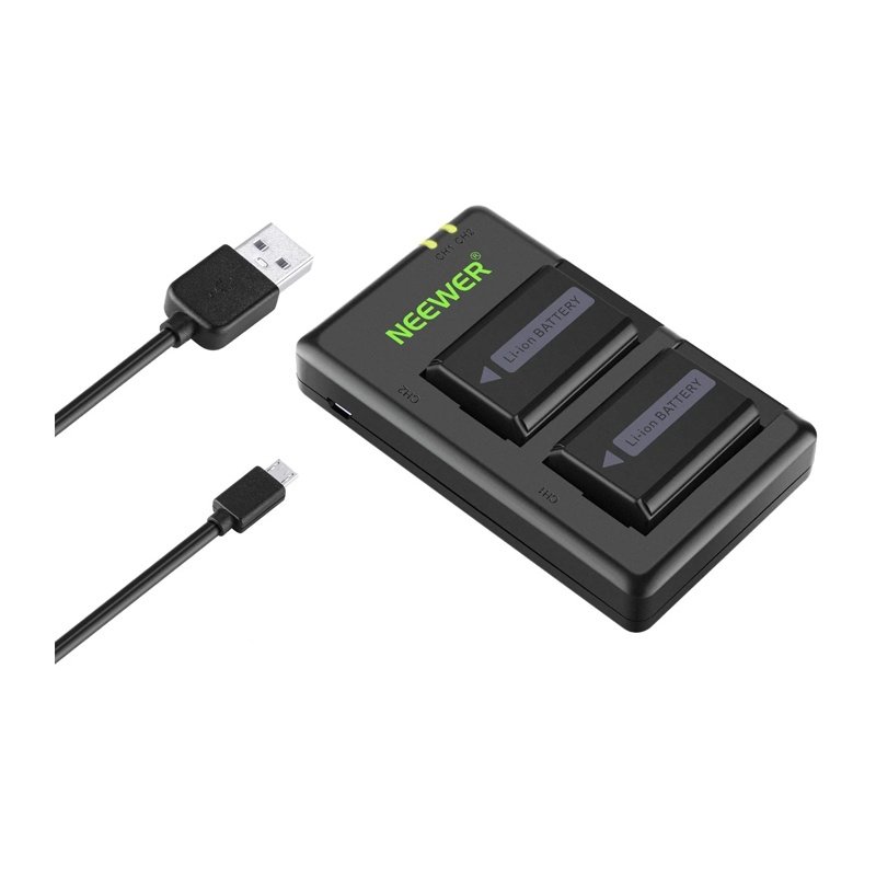 Set of 2 Sony replacement batteries and a NEEWER NP-FW50 charger