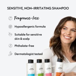 FOUR REASONS No Nothing Sensitive Moisture Shampoo Perfume Moisturizing Shampoo for Dry and Damaged Hair 300ml