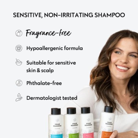 FOUR REASONS No Nothing Sensitive Moisture Shampoo Perfume Moisturizing Shampoo for Dry and Damaged Hair 300ml