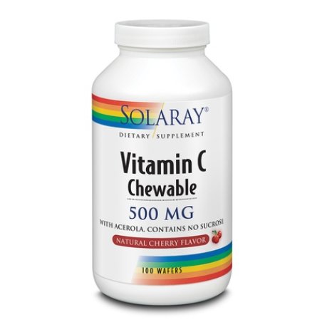 Solaray Vitamin C 500mg Chewable Cherry Flavor 100 Tablets