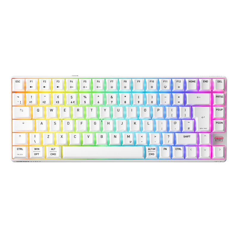 CHERRY XTRFY K33 Compact Wireless clavier Gaming USB RF Wireless Bluetooth QWERTY Anglais britannique Blanc