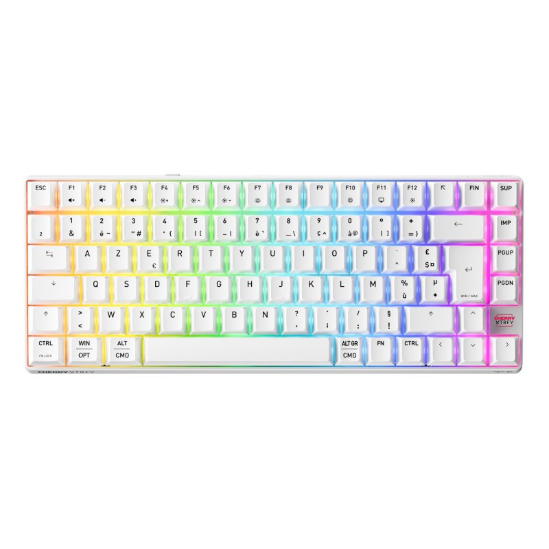 CHERRY XTRFY K33 Compact Wireless clavier Gaming USB RF Wireless Bluetooth AZERTY Français Blanc
