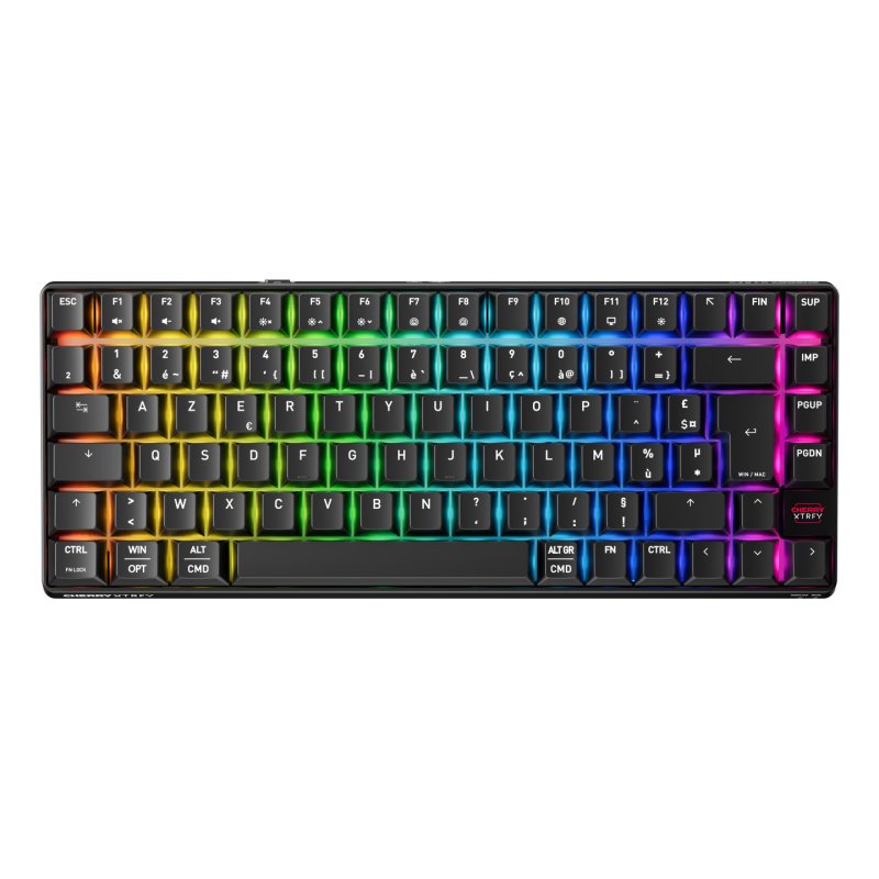 CHERRY XTRFY K33 Compact Wireless clavier Gaming USB RF Wireless Bluetooth AZERTY Français Noir