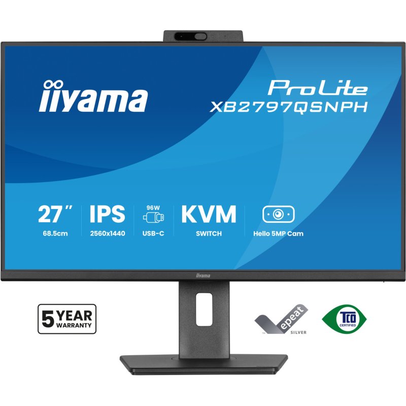 iiyama ProLite XB2797QSNPH-B1 27IN IPS LCD 4MS 2560X1440 350CD/M2 HDMI/DP/USB 2 computer monitor 68.6 cm (27") 2560 x