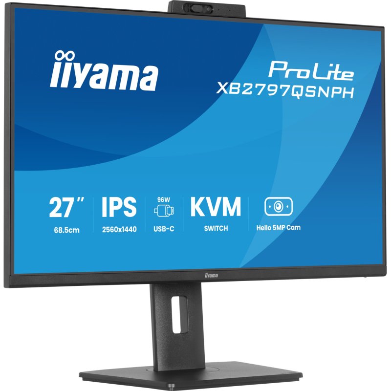 iiyama ProLite XB2797QSNPH-B1 27IN IPS LCD 4MS 2560X1440 350CD/M2 HDMI/DP/USB 2 écran plat de PC 68,6 cm (27") 2560 x
