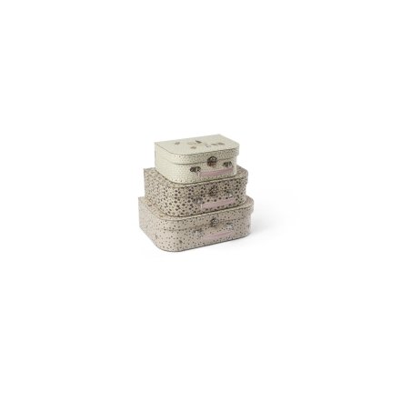 Smallstuff - Suitcase Set with Hearts, Birds and Flowers - L, M, S