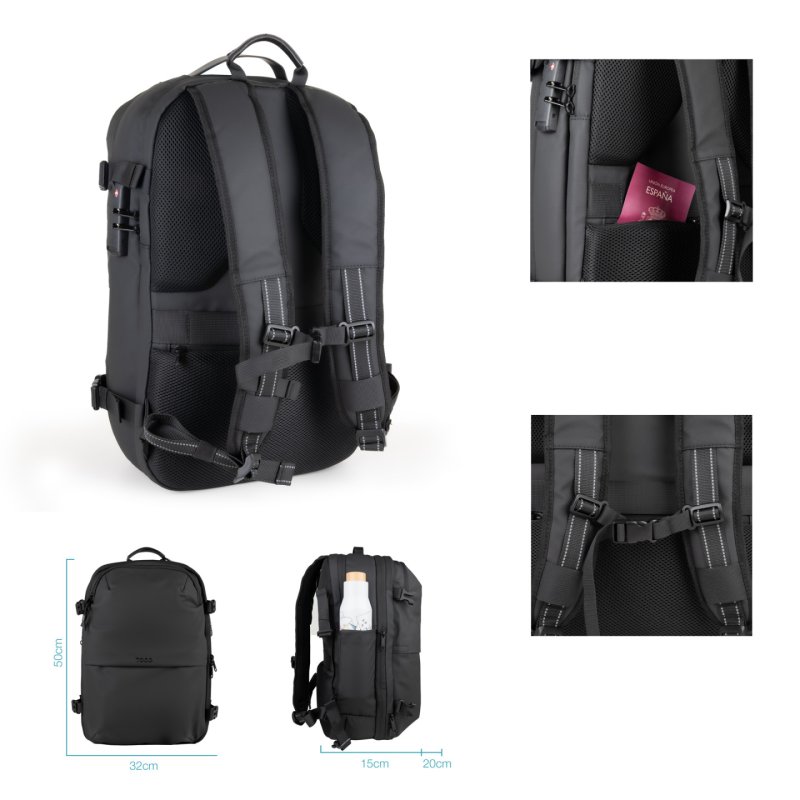 TooQ Sac À Dos De Voyage Avec Système De Compression Sous Vide Avec Pompe À Air