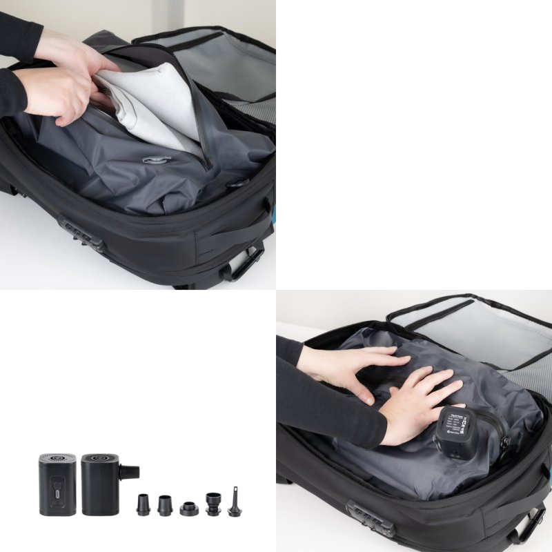 TooQ Sac À Dos De Voyage Avec Système De Compression Sous Vide Avec Pompe À Air