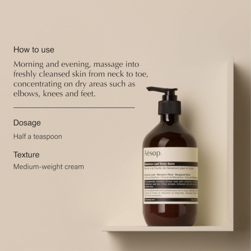 Aesop Geranium Leaf Duet Body Cleanser And Body Balm Aromatic Pairing For Cleansed And Supple Skin 169oz 165oz