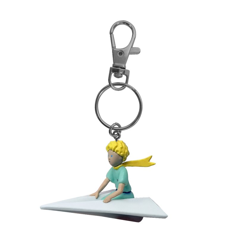 PORTE-CLES LE PETIT PRINCE SUR L&aposAVION EN PAPIER