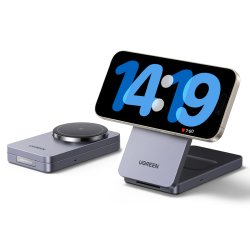 UGREEN W528 Magnetic Wireless Charger 2-in-1 Ladestation fuer Qi?fhige Gerte faltbar grau