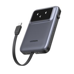 UGREEN Uno PB511 Powerbank 10.000mAh 30W 1x USB-A 1x USB-C 1x integriertes USB-C Kabel TFT-Display