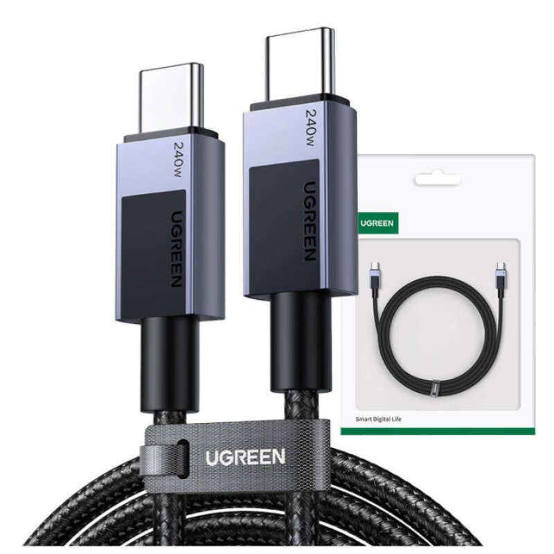 Ugreen 45068 câble USB 2 m USB C 0,48 Gbit/s 240 W Noir, Gris