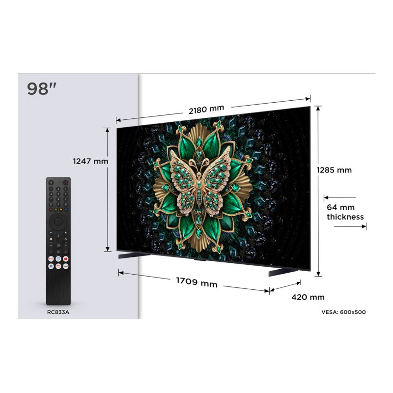TCL C6K 98C6K TV 2,49 m (98") 4K Ultra HD Smart TV Wifi Métallique