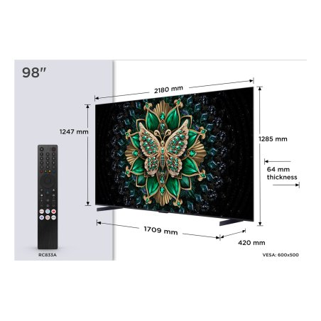 TCL C6K 98C6K TV 2.49 m (98 ) 4K Ultra HD Smart TV Wi-Fi Metallic