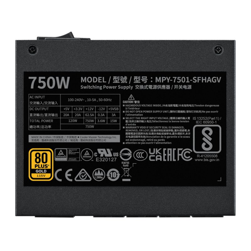 Alimentation SFX Cooler Master V SFX Gold - 750W (Noir)