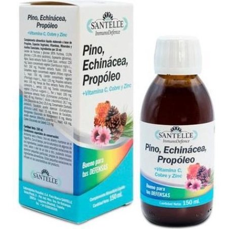 Santelle Inmunodefence Pino, Echinacea, Propoleo Vitamina C, Cobre