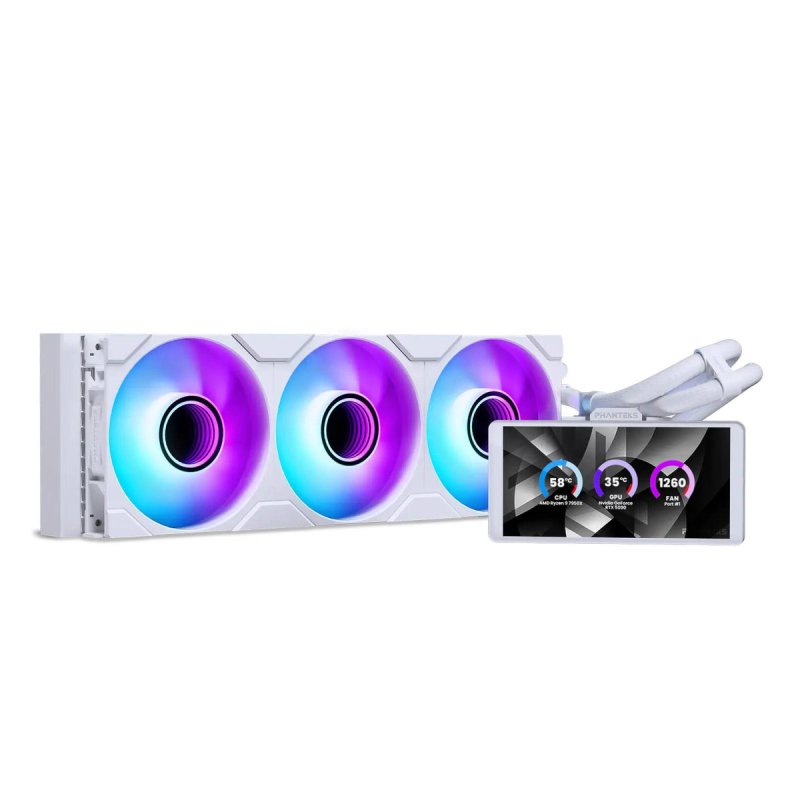 Phanteks Glacier One 360M25 LCD AiO-Wasserkühlung, 6-Zoll-Display - 360mm, weiß
