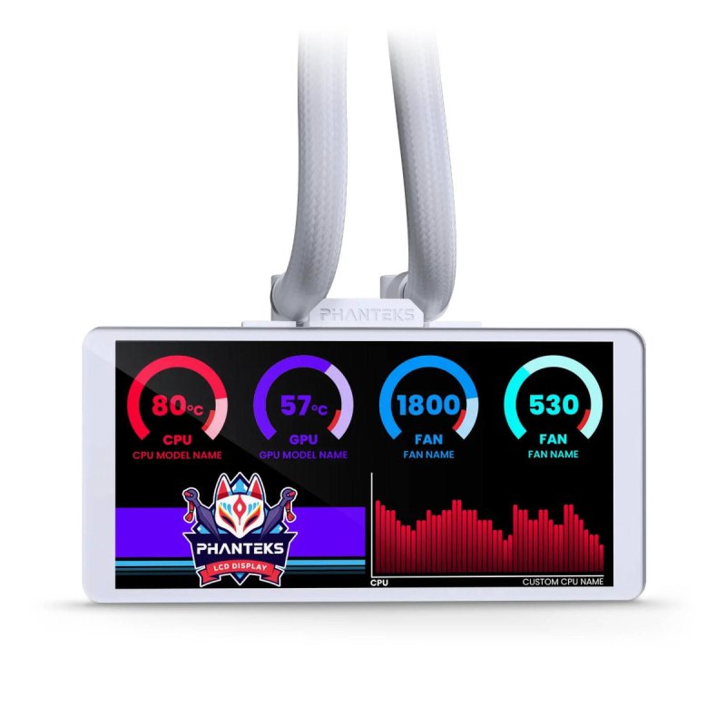 Phanteks Glacier One 360M25 LCD AiO-Wasserkühlung, 6-Zoll-Display - 360mm, weiß