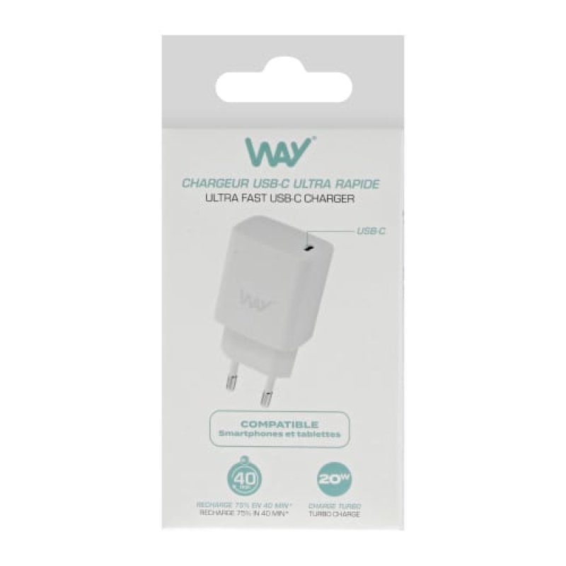 T'nB WCHPD20W chargeur d'appareils mobiles Universel Blanc Secteur Charge rapide Intérieure