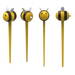 Winkee - Chopsticks - Bee Food Pick Set - Vibrant Yellow and Black - Approximately 3 inches