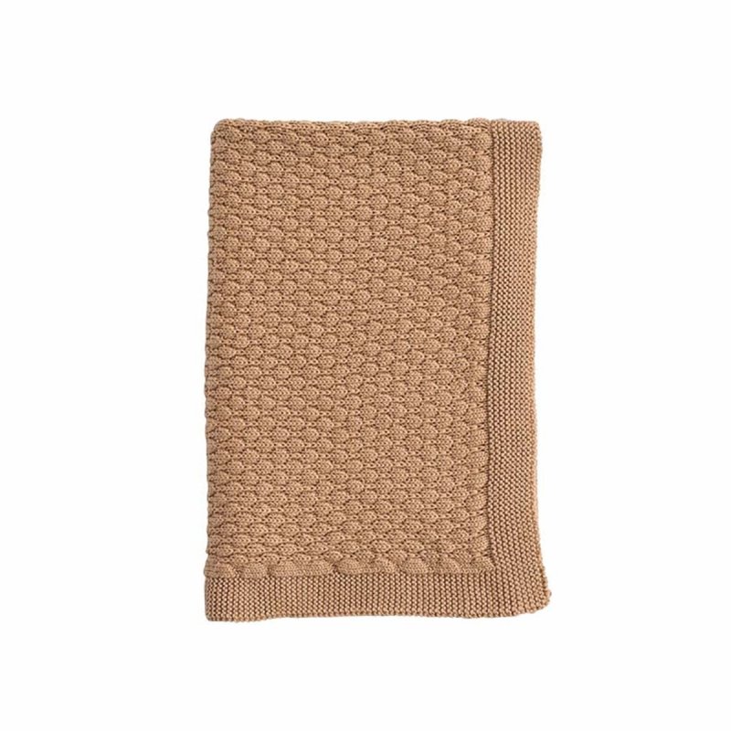 Ooh Noo - Bubbles Baby Blanket - Caramel - 75x95 cm