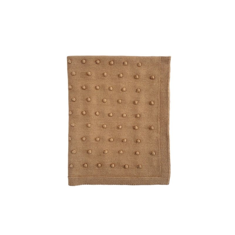 Ooh Noo - Popcorn Baby Blanket - Caramel - 75x95 cm