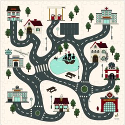 That's Mine - Alva Foam Play Mats - Square - Roadtrip