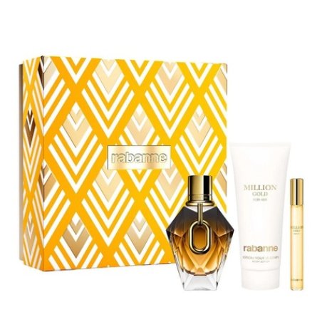 Rabanne Gold Perfume Set 90ml Spray 100ml Body Lotion 10ml Spray