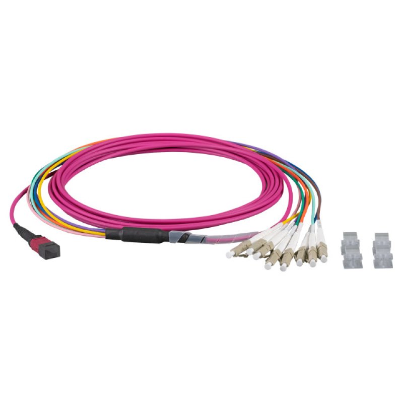 EFB MTP(F)-LC Trunkkabel OM4 8 Fasern Typ B LSZH erika-violett 3m