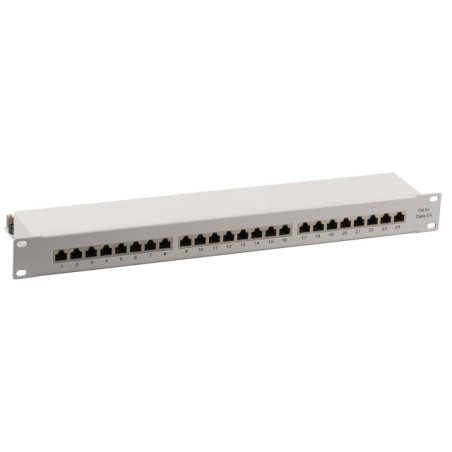 EFB Patchpanel STP 24xRJ45 Cat.6A, 19 1HE, RAL7035 grau