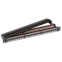 EFB Patchpanel STP 24xRJ45 Cat.6A/Class EA, 19 1HE, RAL9005 schwarz