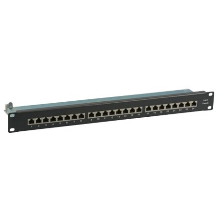 EFB Patchpanel STP 24xRJ45 Cat.6, 19 1HE, RAL9005 schwarz