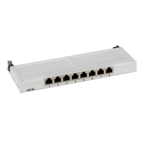 EFB Mini-Patchpanel STP 8xRJ45 Cat.6A, 10 0,5HE, RAL7035 grau