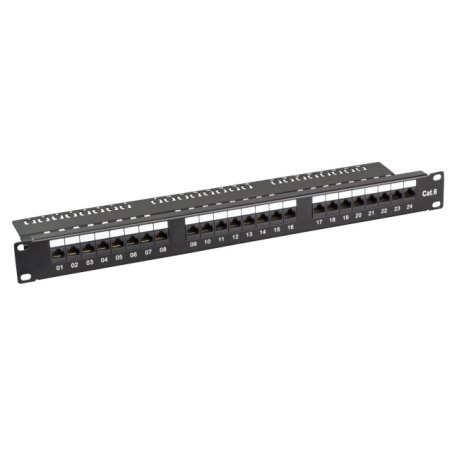 EFB Patchpanel Cat.6,UTP 19"/1HE 24xRJ45 schwarz