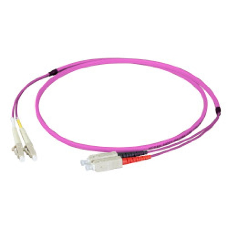 EFB Duplex Patchkabel Flat-Twin LC-SC OM4 50m LSZH 3x5mm erikaviolett