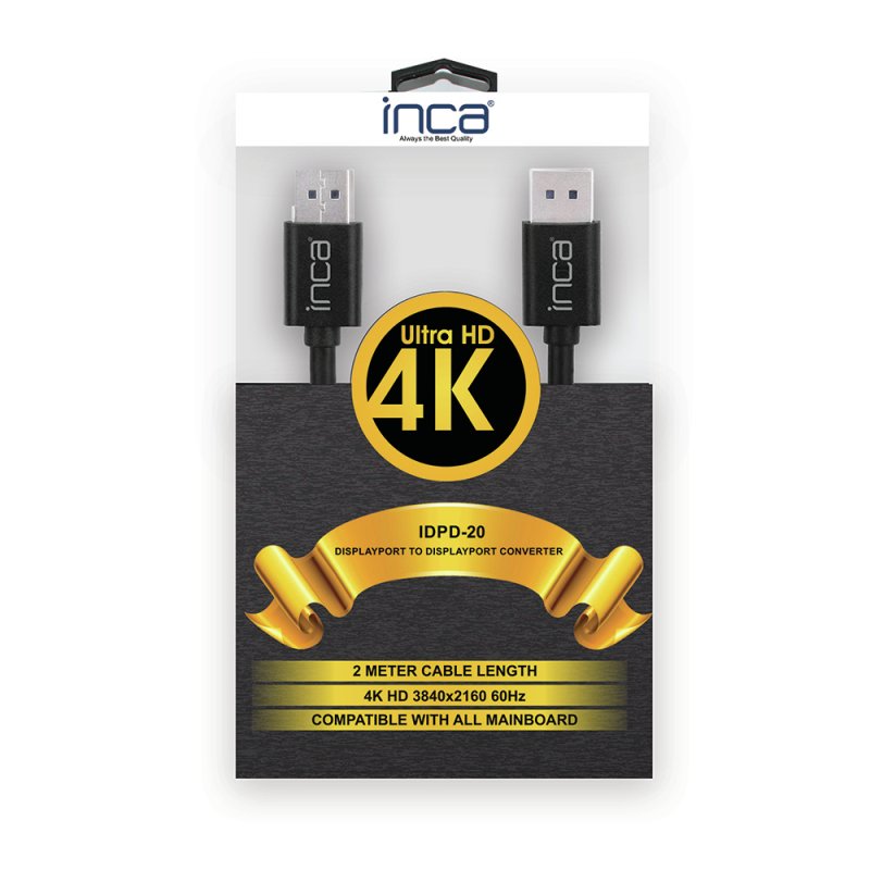 Inca IDPD-20 DisplayPort cable 2 m Black