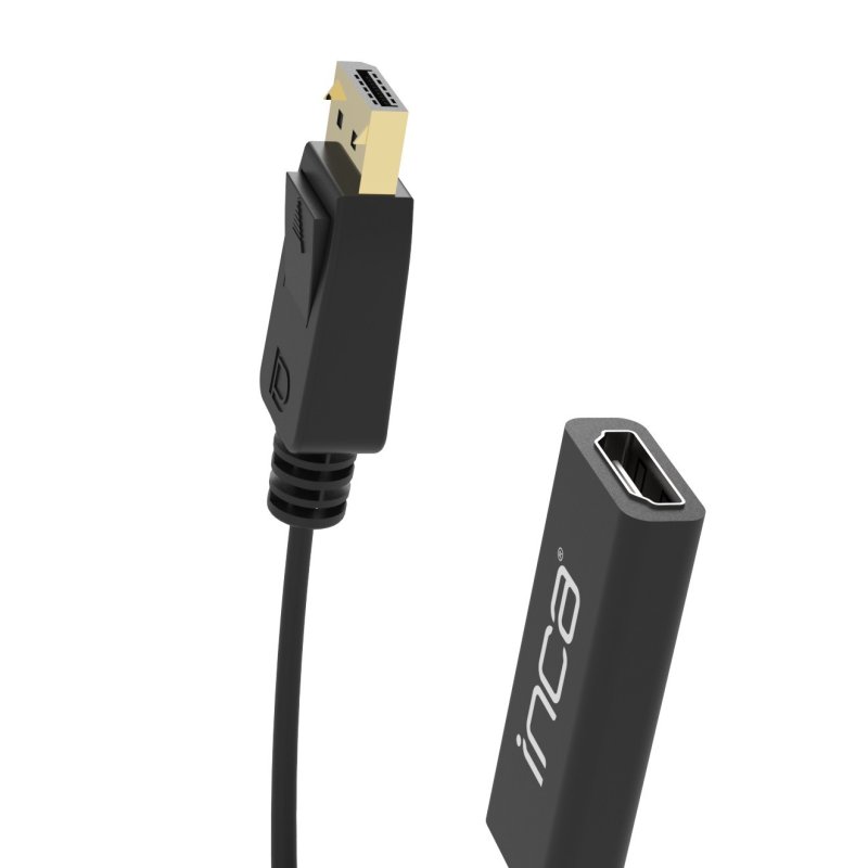 Inca IDTH-07 câble vidéo et adaptateur 0,2 m DisplayPort HDMI Type A (Standard) Noir