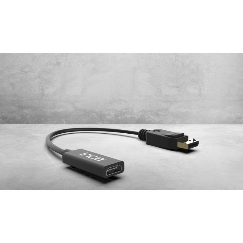 Inca IDTH-07 video cable adapter 0.2 m DisplayPort HDMI Type A (Standard) Black