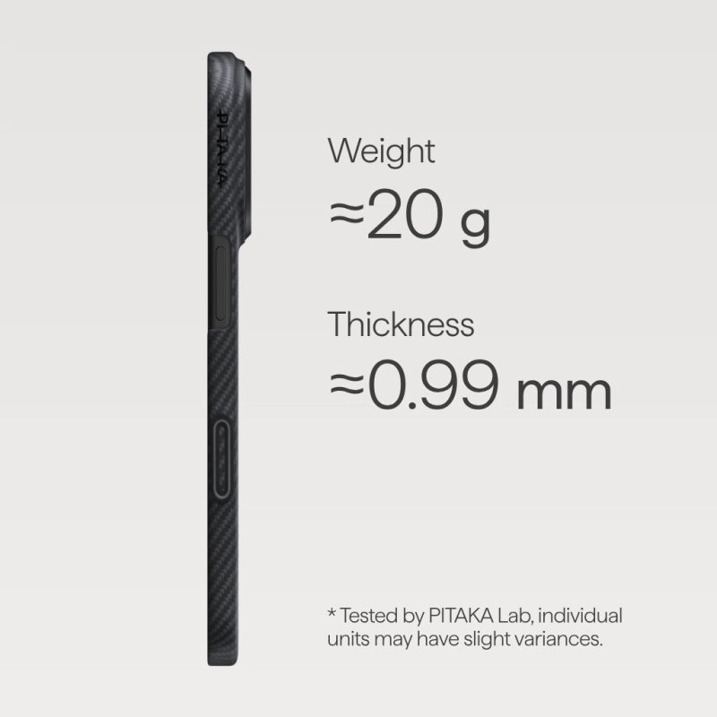 Pitaka KI1701BP coque de protection pour téléphones portables 16 cm (6.3") Housse Noir