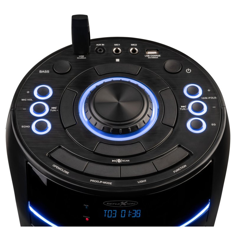 Reflexion PS10BTCD haut-parleur portable et de fête Orateur du parti Noir 480 W