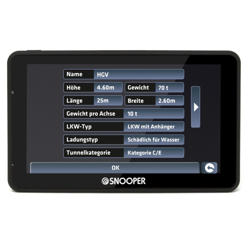 Snooper PRO S6900 LKW navigateur Fixé 17,8 cm (7") LCD Écran tactile 322 g Noir