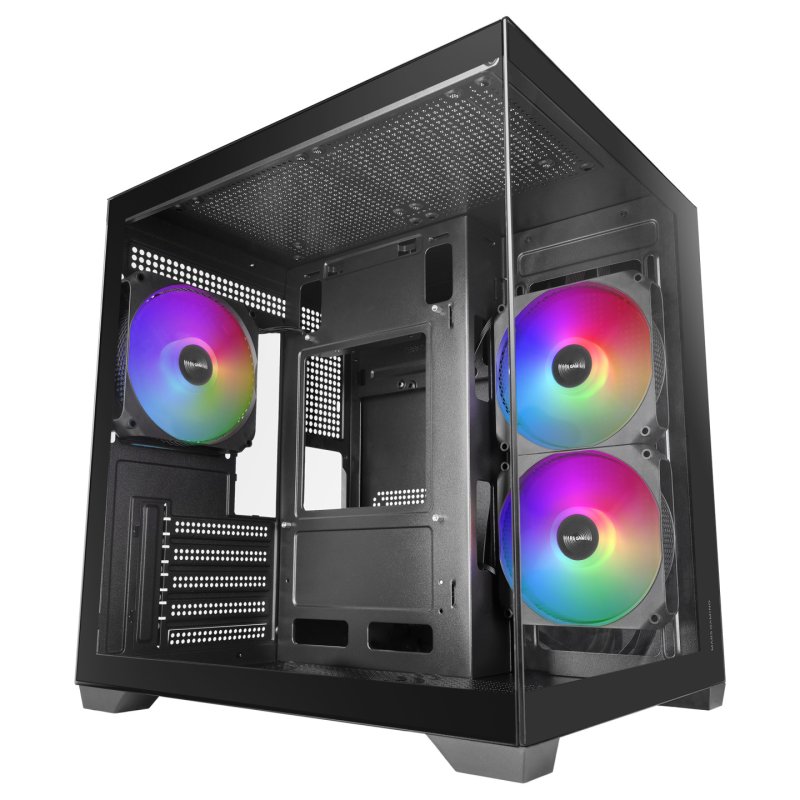 Boitier Mini Tour Micro ATX Mars Gaming MC-View3 RGB avec panneaux vitrés (Noir)