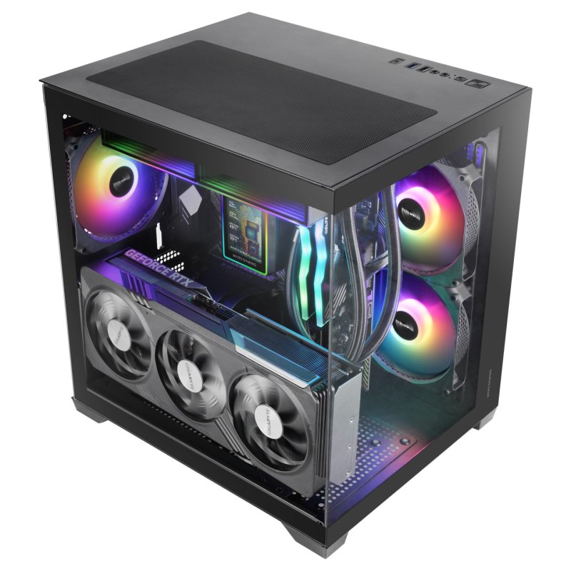 Boitier Mini Tour Micro ATX Mars Gaming MC-View3 RGB avec panneaux vitrés (Noir)