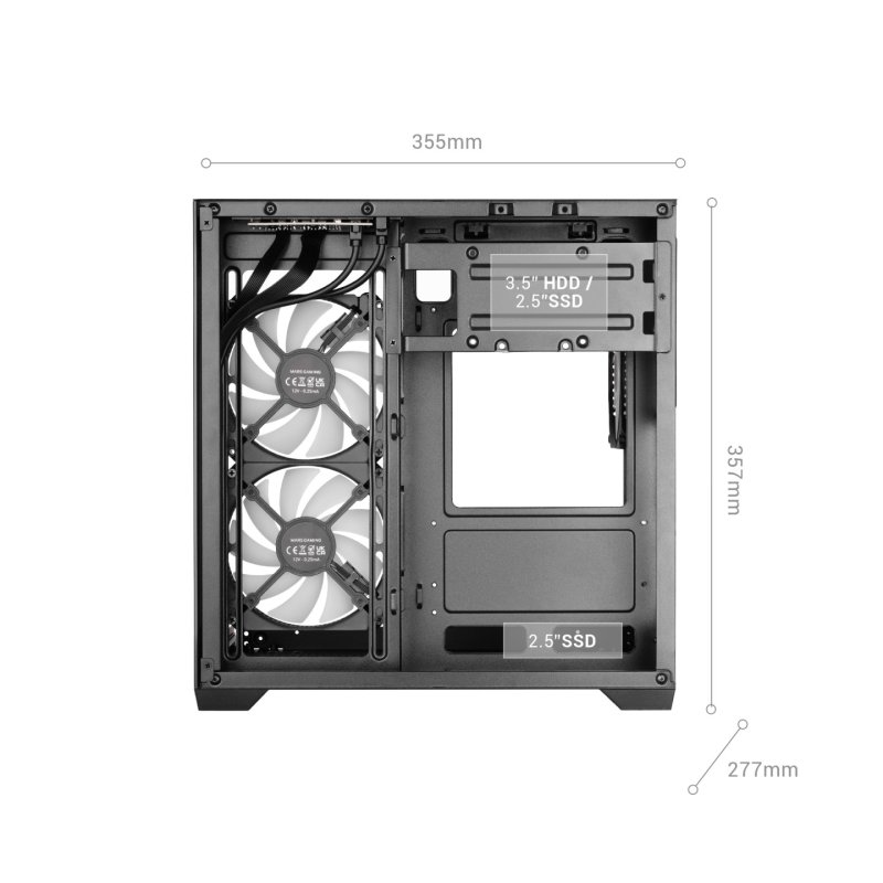 Mars Gaming MCVIEW3 unité centrale Mini Tower Noir