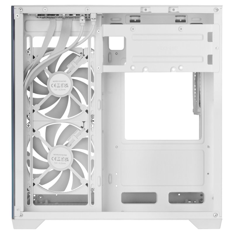 Boitier Mini Tour Micro ATX Mars Gaming MC-View3 RGB avec panneaux vitrés (Blanc)