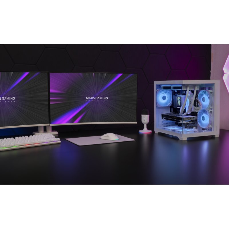 Mars Gaming MCVIEW3W unité centrale Mini Tower Blanc