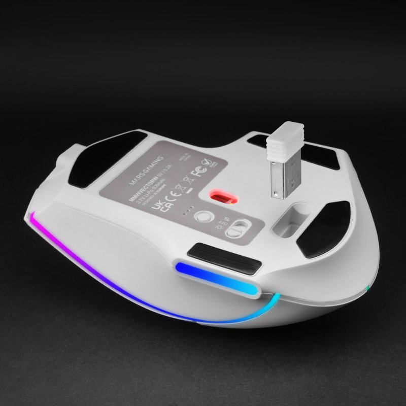 Mars Gaming MMWVECTORW mouse Right-hand RF Wireless Bluetooth USB Type-A Optical 12000 DPI