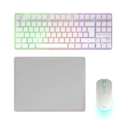 Pack Gamer 3en1 (Calvier/Souris/Tapis) Mars Gaming MCPWTKL (Blanc)